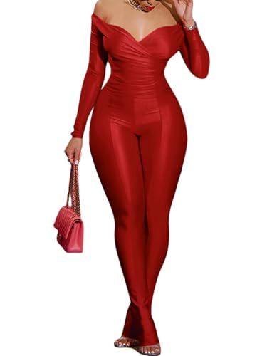 acelyn Sexy 2 Piece Outfits for Women Off Shoulder Long