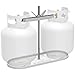 RVGUARD RV Dual Propane Tank Mounting Rack for 20lbs Tanks, White, Dual RV Propane Tank Cylinder Rack for Travel Trailer Hitch Frame