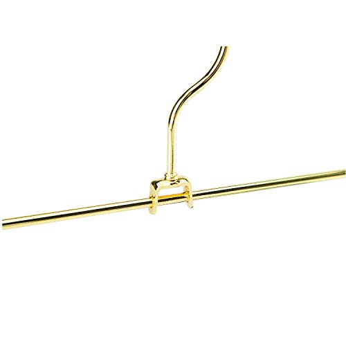 Metal Heavy Duty Pants Skirt Slack Hangers,Trousers Hangers with Two Adjustable Non Slip Clips Hanger Rack Swivel Hook, 12 Pack, Gold