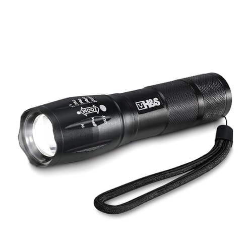 H&S LED Torch Set of 2 – Hand Torches Battery Powered – Super Bright Small Camping Flashlight – Pocket Sized Mini Waterproof Torch – Powerful Flash Light for Hiking – 5 Modes