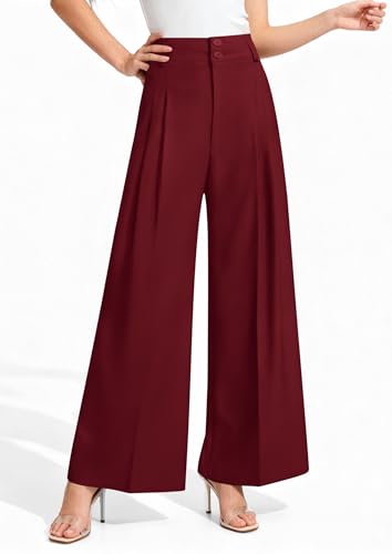 Image of PRETTYGARDEN Women's High Waisted Wide Leg Dress Pants