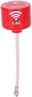Antenne 5.8Ghz, antenne à Gain élevé 5.8GHz 3dBi RHCP Circulaire polarisée pour FPV Racing Drone RC pièces Accessoire Rouge(UFL)