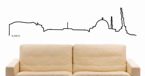 Wandtattoo Skyline Kabul – 80 X 21 Cm, Schwarz, Selbstklebend, Für Glatte Wände