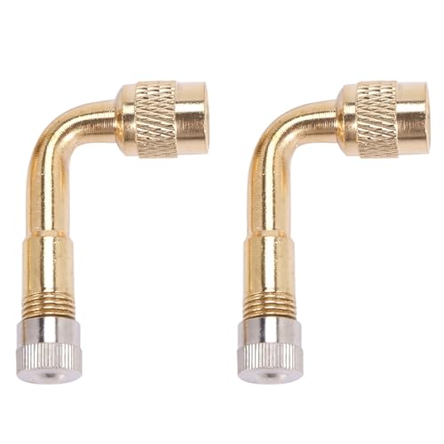 Diheohg 2 pezzi di estensione della valvola di prolunga adattatore pneumatico 90 gradi curvo metallo per bicicletta moto scooter