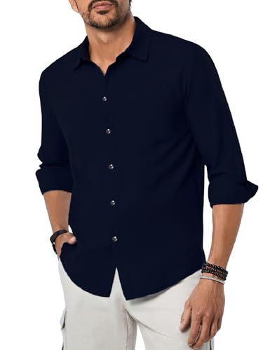 Image of TAGDO Men's Cotton Blend Full Sleeve Solid Shirt with Pocket (5169)