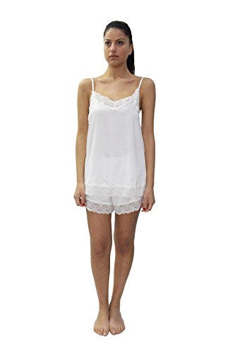 Baby doll corto top e culotte in raso con pizzo conjunto lencería novia