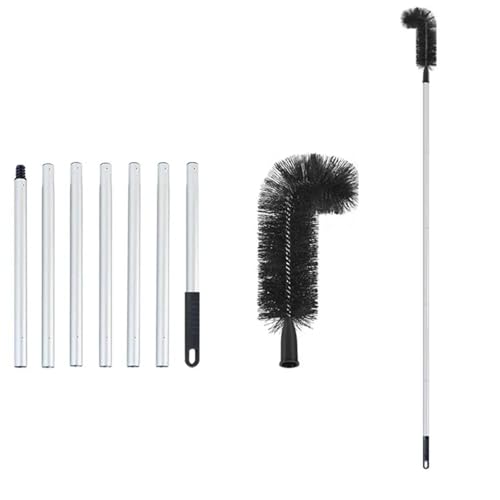 GSCLZ Gutter Cleaner Roof Gutter Cleaner Retractable Brush Tool For Gutter Curved Design Gutter Cleaning Tools For Dust Debris Leaves And Branches For Cleaning Gutter(228cm)