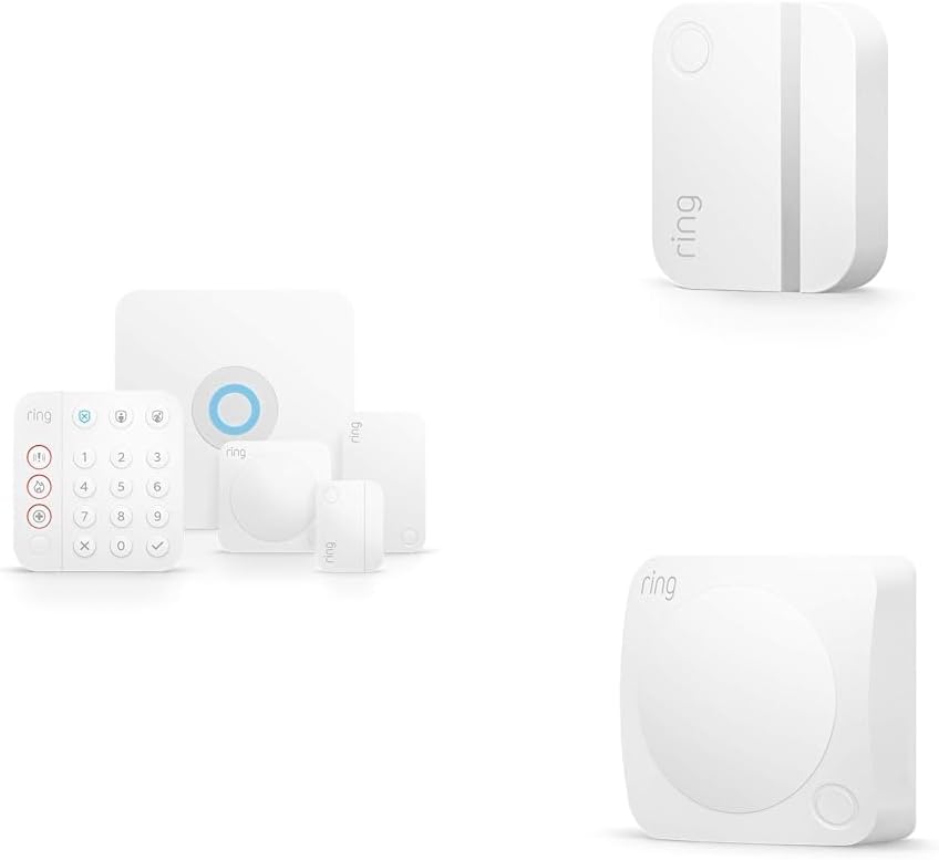 Ringalarmset - L | Alarmsysteem voor huis & appartement met WiFi en sensoren | Alarmmeldingen direct op uw smartphone | huisdiervriendelijk | Werkt met Alexa