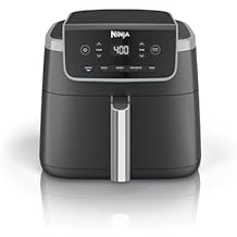 Ninja | Air Fryer | 5 QT Capacity | 5-in-1 Air Fry, Bake, Roast, Reheat, Dehydrate | Air Crisp Technology | Nonstick Basket & Crisper Plate | Grey | AF142