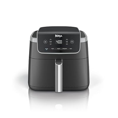Ninja Air Fryer | 5 QT Capacity fit up to 4lbs of Fries | 5-in-1 Air Fry, Bake, Roast, Reheat, & Dehydrate | 400°F | Air Crisp Technology | 1750 Watts | Nonstick Basket & Crisper Plate | Grey | AF142