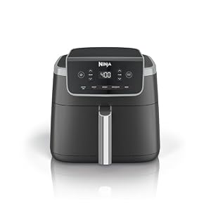 Ninja Air Fryer | 5 QT Capacity fit up to 4lbs of Fries | 5-in-1 Air Fry, Bake, Roast, Reheat, & Dehydrate | 400°F | Air Crisp Technology | 1750 Watts | Nonstick Basket & Crisper Plate | Grey | AF142