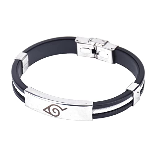 LACKINGONE Ninja Animation Peripherals Nukeshinobu Konoha Bracelet réglable en alliage de silicone, Silicone Métal Cover