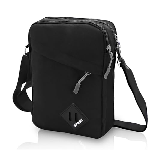 Geebymol Mens Shoulder Bag Black