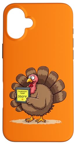 Thursday's Temp 350°F ? Funny Thanksgiving Turkey Graphic X}zP[X iPhone 16 Plus p