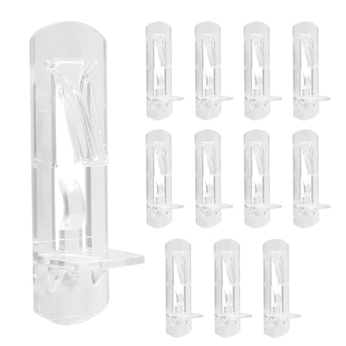 Biaungdo Plastic Locking Shelf Support Pegs, 5mm, Clear, 12 Pcs