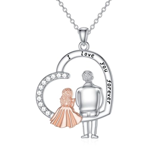 Collier père fille argent 925, le pendentif cœur idéal pour combler le manque de votre enfant
