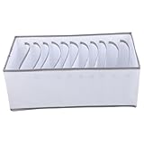 WHAMVOX Large Underwear Organizer with Compartments Versatile Drawer Storage for Socks Ties and Accessories Closet Bedroom and Housewarming Gift Grey Design