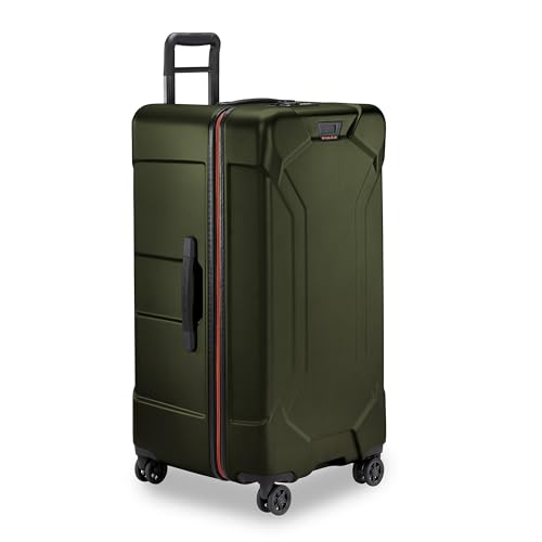 Image of Briggs & Riley 32 inch Extra Large Trunk Spinner - Checked Luggage for Travel, Suitcases with Wheels, Hardside Rolling Bag for Men & Women, Self-Repairing Zipper - Torq Collection, Hunter Green