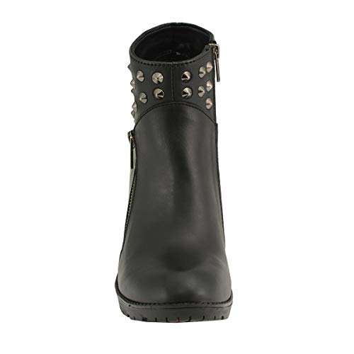 Milwaukee Leather Women’s Black Spiked Side Zipper Entry Boot w/Platform Heel-BLACK-5.54