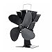 4 Flügel Kaminventilator Holzbefeuerter Echter Heißer Kamin Kleiner Ventilator Schwarz Energiesparender Wärmestrom Kaminventilator Weihnachten (Farbe : Ventilator mit Monitor)