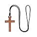 Price comparison product image Intercession Wood Cross on Cord - Made in Brazil, 3L x 4W, Walnut, no gemstone