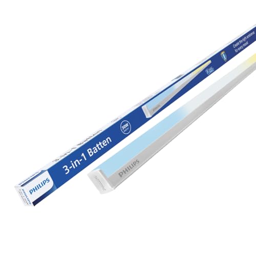 Image of Philips 30W 3-in-1 Colour Changing LED Batten 3.6 Ft | CCT Mood Lighting (Cool White /Neutral White /Warm White) | Bright & Energy Efficient Tube Light for Bedroom, Hall & Office | Pack of 1
