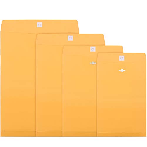 Enveloppe à fermoir en papier kraft brun multi-tailles pour dépôt | Lot de 50