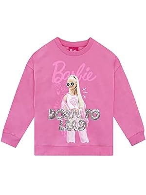 Barbie Sudadera de Lentejuelas para Niñas Jersey de Mangas largas Infantil Rosa 6-7 años | Ya disponible en tu tienda friki favorita! En mundofriki.es!