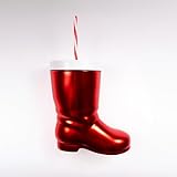 Cool Things Corp Santa Boot Jumbo Party Cup, 42 oz Reusable Christmas Novelty Drink Cup with Lid and Straw