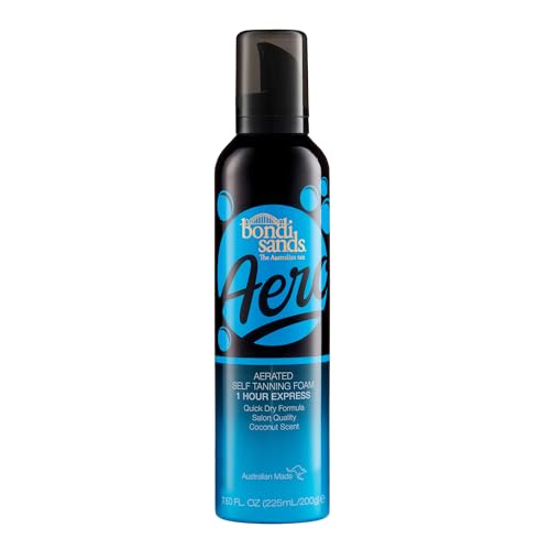 Bondi Sands Aero 1-Hour Express Self Tanning Foam | Lightweight, Coconut Tanning Foam Quickly Provides a Healthy, Flawless, Bronzed Glow | 7.61 fl oz/225 mL