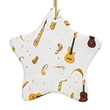 Weihnachtsbaum Keramik Hängender Stern Anhänger DDCXZPP Fliegende Musikinstrumente Drucke Häuser, Einkaufszentren, Supermärkte und Geschäfte