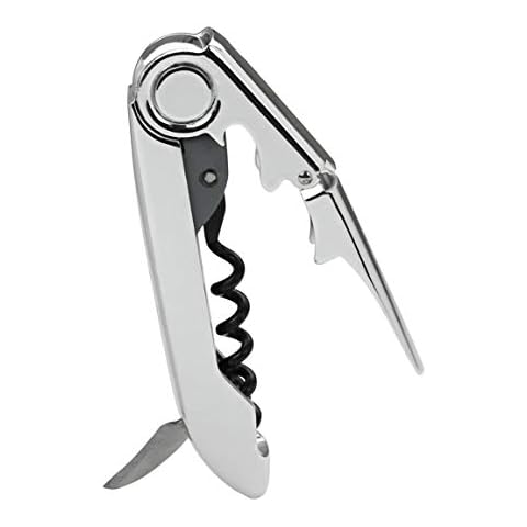 Vinturi All-In-One Waiter's Corkscrew Bottle Opener and Foil Cutter, Silver Cover