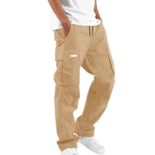 Cargo Pants for Men Casual Baggy Lightweight Work Hiking Pant Relaxed Fit Stretch Waist Jogger Sweatpant with Pocket
