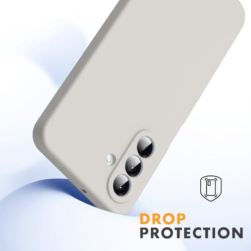 Image of DIZORO Microfiber Candy Case for Samsung A17 5G Smooth Touch Cushion Liquid Soft Silicone Gel Rubber Phone Cases Non-Slip Full Body Protective Shockproof Back Cover -Stone