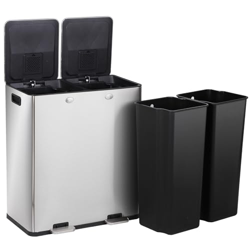 Bote de basura para reciclaje con doble compartimento 16 gal