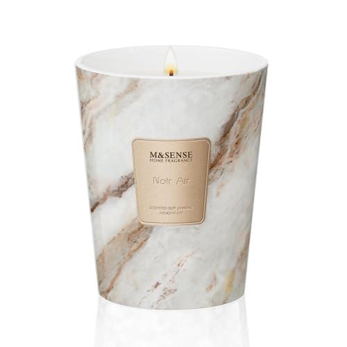 Image of M&SENSE Noir Air Scented Soy Candle, 3 Wick Highly Scented 14.1 Oz 75H, Aromatherapy Christmas Gift for Women and Men