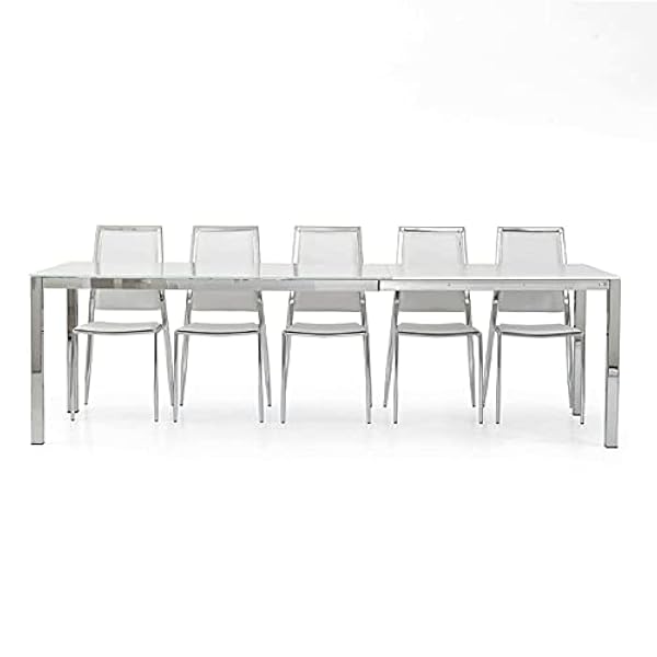 Milani Home s.r.l.s. Tavolo Da Pranzo Moderno Di Design Allungabile In Vetro 90x140/190