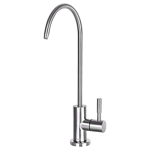 wholev Wasserhahn für Küchenspüle, Getränkehahn, Umkehrosmose, Wasserhahn für Trinkwasserreiniger, Filtersystem, 0,64 cm Schlauch, bleifrei, gebürsteter Edelstahl