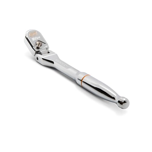 Image of GEARWRENCH 1 /4 inch Drive 120XP Full Polish Chrome Flex Head Teardrop Ratchet | 81012XP