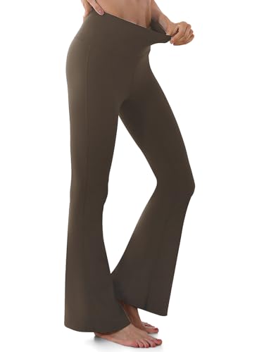 GroYolan Leggings Acampanados para Mujer, de Cintura Alta, Pantalones de Yoga Cómodos Pantalón Bootcut para Descansar, para Rntrenamiento, Oficina, Casual