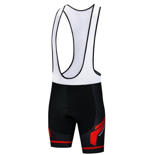 Cycling Men Bib Shorts for Cycling with 3D Padded Women Bike Bib Shorts Tight Stripe Red