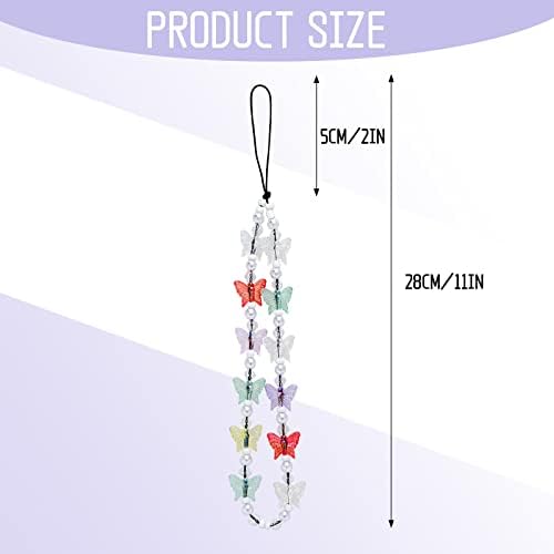 TIESOME Beaded Phone Charm Wrist Strap, Beaded Phone Lanyard Wrist Strap Handmade Phone Chain Phone Strap Phone Keychain ID Card Holder Wristlet String for Women Phone Bracelet Lanyard (Colour)