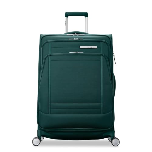 Image of Samsonite UpLIFT Lightweight Medium Checked Softside Luggage with Spinner Wheels - Expandable - Airline-Approved, Polyester Soft Suitcase for Ultra Light Travel - Emerald Green