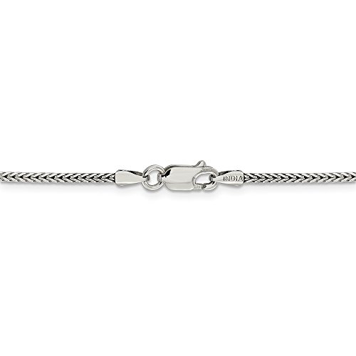 Solid 925 Sterling Silver 2mm Diamond-cut Round Franco Chain Necklace - with Secure Lobster Lock Clasp3