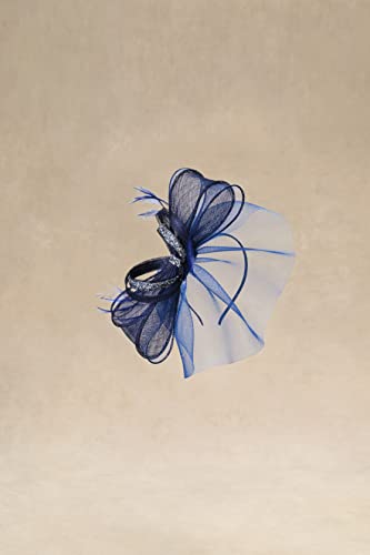 Babeyond Fascinator Hats For Women - Tea Party Hats Fascinators Kentucky Headband Feather Bow Derby Hat Wedding Cocktail Navy Blue #TOP1