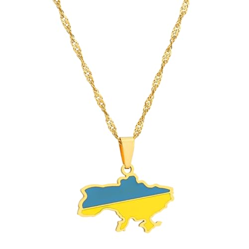 Fashion Ukraine Map Pendant Necklace Outline Jewelry Comfortable to Wear