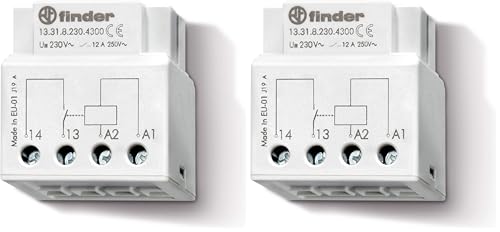 Finder 133182304300PAS Built-in Relay Box/Rear Switches 1NO 230VAC 12A Under 250 VAC1 (Pack of 2)