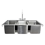 AmGood Stainless Steel Drop Sink - 3 Compartment Drop in Sink | NSF Certified (10" x 14" x 10" With Faucet) - Image 4