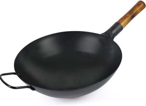 Iron Wok, sartén de fondo plano 34cm sin recubrimiento antiadherente