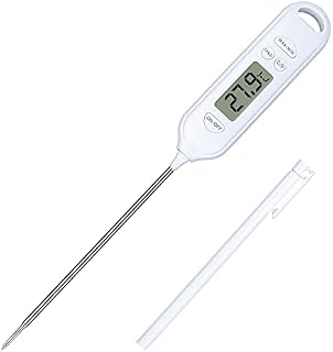 QEIHITYO Meat Thermometer,BBQ Thermometer,LCD Display Digital Food Thermometers,Cooking Thermometer,13.5 cm Long Temperature Probe,5 S Instant Readout,for Kitchen Grill,Milk,Water,Jam,Hot Drinks